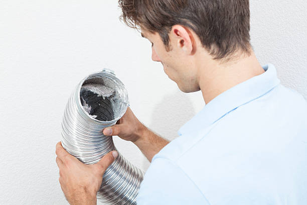 Professional dryer vent inspection using camera equipment